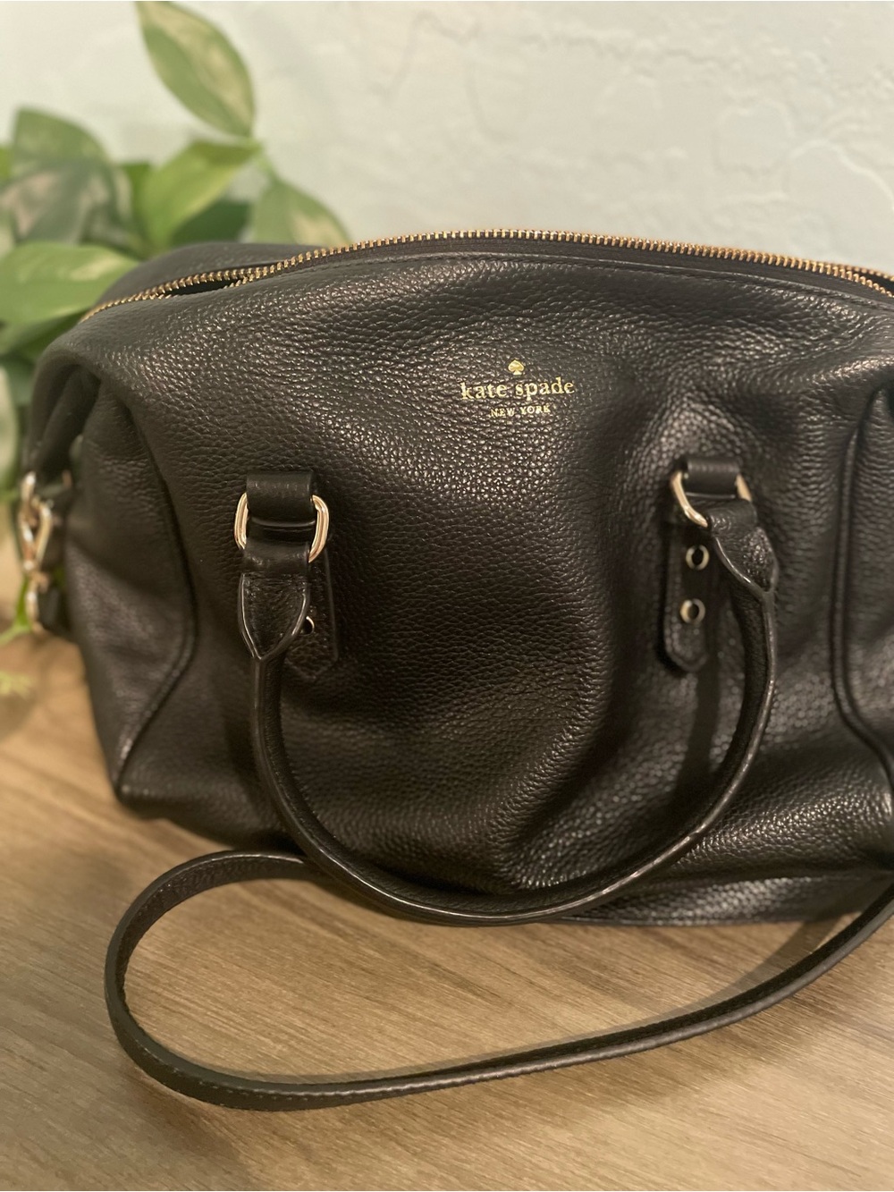 kate spade Black Pebbled Leather Convertible Crossbody Bag - Picture 8 of 9